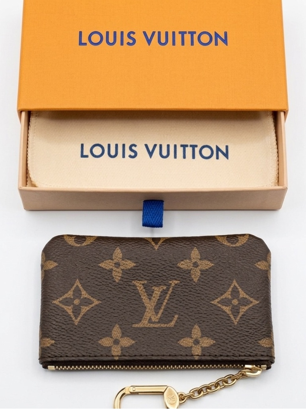 Louis Vuitton Monogram Canvas Key & Card Holder in Brown and Gold coin purse